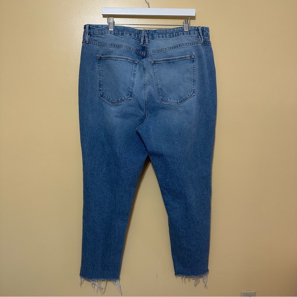 Good American Good Classic Raw Hem Ripped Jeans Womens 18 Blue - Picture 4 of 6